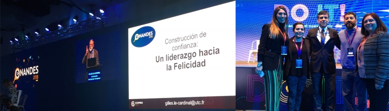 Izquierda, Gilles Le Cardinal Co- Fundador de la metodología “PAT-Miroir”; Derecha: Katherine Diaz y Rigoberto Rojas de Caja  Los Andes, junto a nuestros/as dirigentes ANPTUF, Maria Ines Araya, Felipe Tamayo y Marilyn Troncoso.