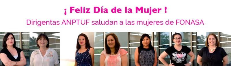 Dirigentas ANPTUF saludan a las mujeres de FONASA